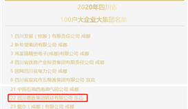 集團位列2020四川省100戶大企業大集團名單第22位