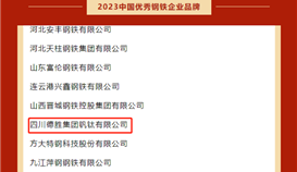 德勝釩鈦榮獲“2023年中國優秀鋼鐵企業品牌”
